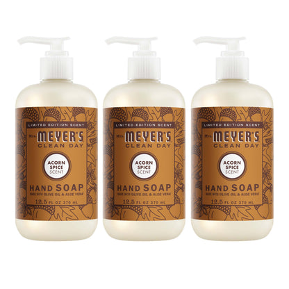 Mrs. Meyer's Acorn Spice Liquid Hand Soap 3-Count Bundle Gift-Ready