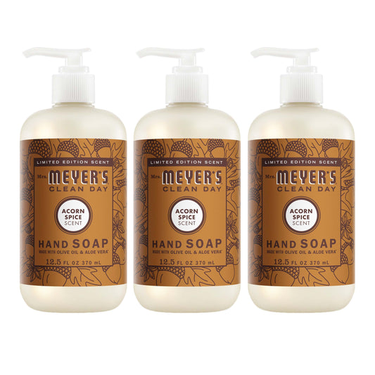 Mrs. Meyer's Acorn Spice Liquid Hand Soap 3-Count Bundle Gift-Ready